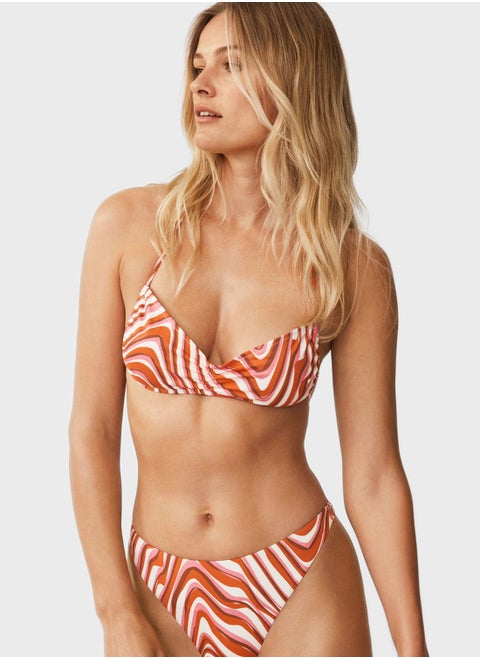 High Leg Printed Bikini Bottom