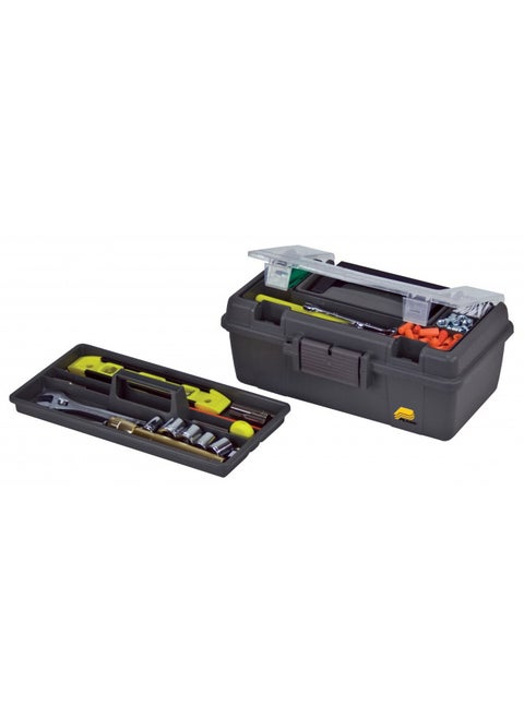 Plano Molding 114-002 13-Inch Compact Tool Box, Graphite Gray with Black Handle and Latches