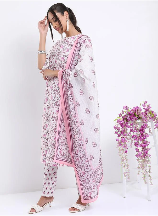 فيشود Women Multicolor Printed Kurta Set by Styli