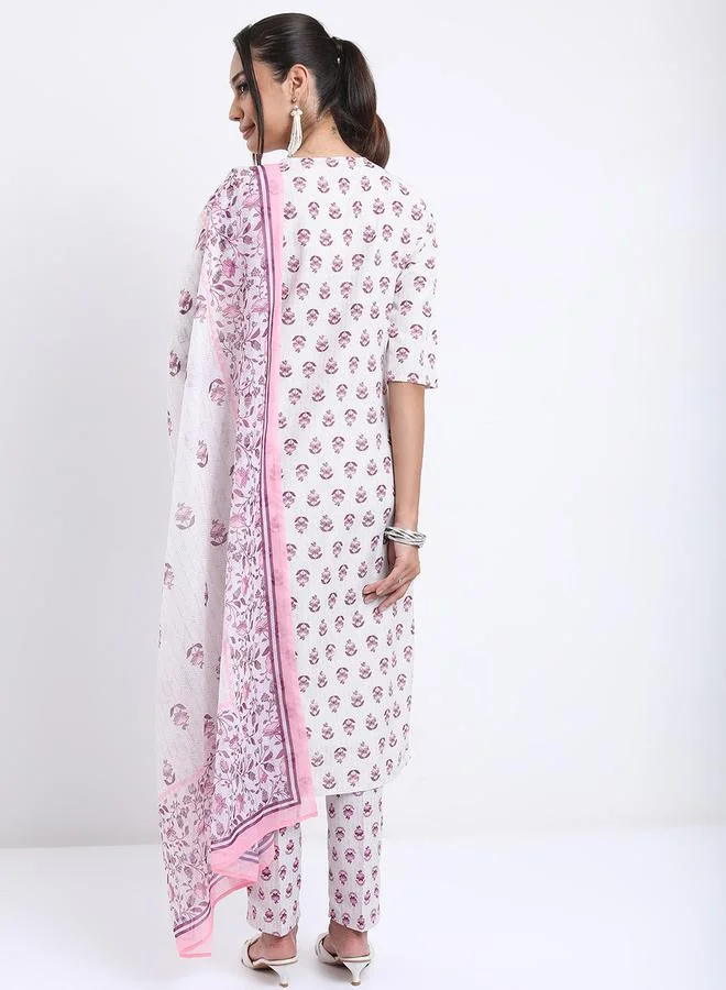 Vishudh Women Multicolor Printed Kurta Set by Styli
