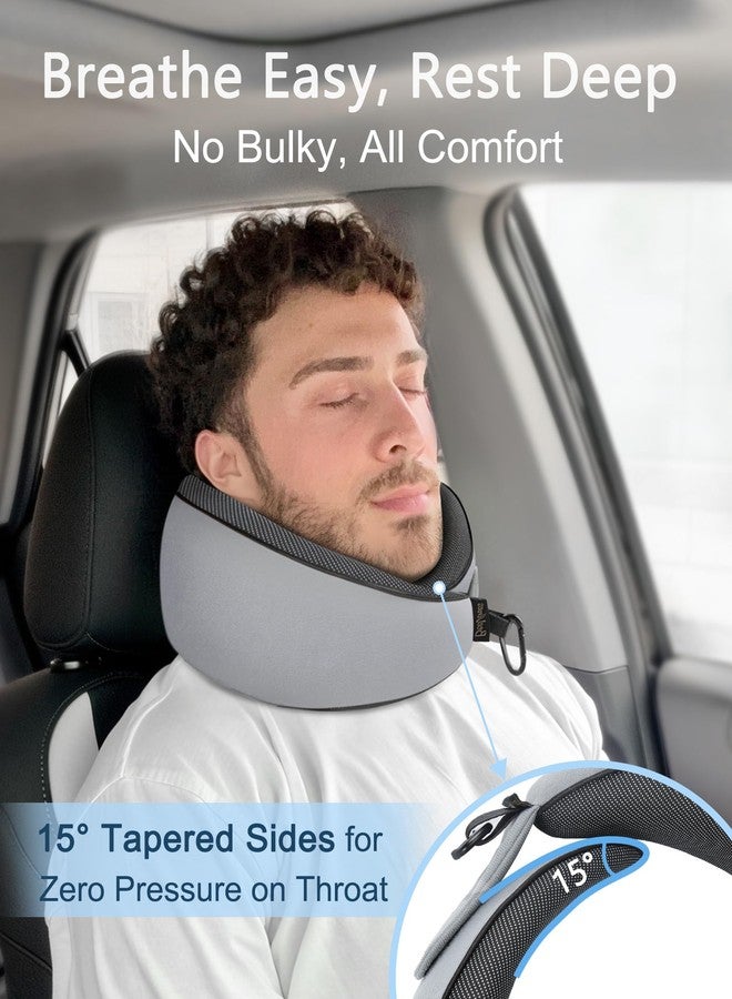 BeeVines Travel Pillow with Carry Case, Memory Foam Neck Pillows for Airplanes, 360° Wrap Around Support for Sleeping, Breathable & Washable Cover for Long Flights, Car & Train Traveling - Image 4