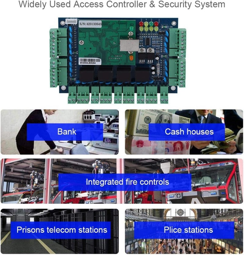 راحة نظام التحكم في الوصول، قارئ لوحة التحكم في الوصول عبر الشبكة TCP/IP لأبواب Wiegand ذات 4 أبواب - Image 5