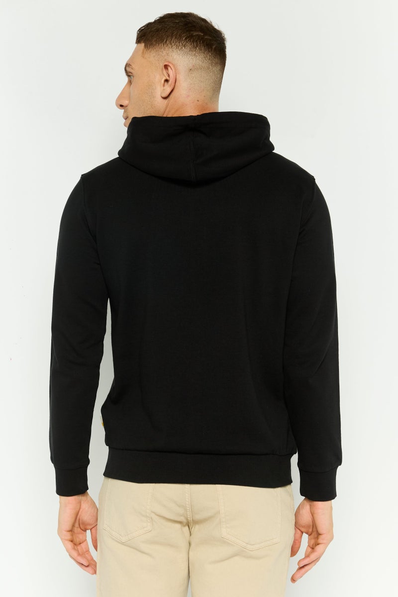 Gazzarrini Men Brand Logo Long Sleeves Hoodie, Black - Image 4