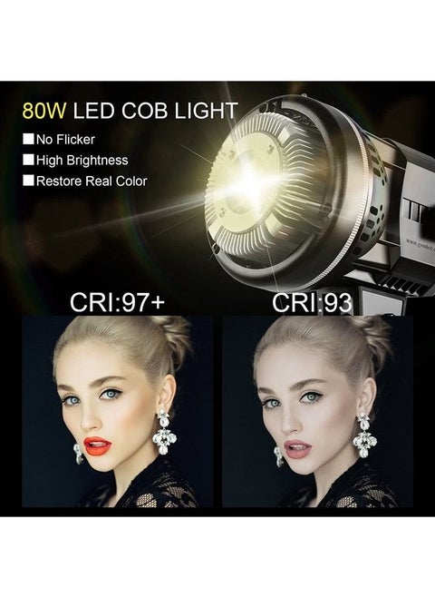 GVM 80W Photo Studio Lighting Kit, LED Video Light with Bowen Mount 23.6" Softbox, Tripod Stand, Continuous Output Daylight 5600K Lights for Photography