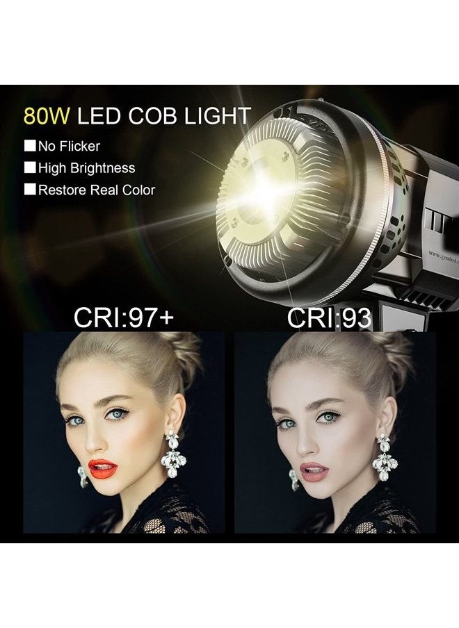 GVM Great Video Maker - GVM 80W Photo Studio Lighting Kit, LED Video Light with Bowen Mount 23.6" Softbox, Tripod Stand, Continuous Output Daylight 5600K Lights for Photography - Image 1