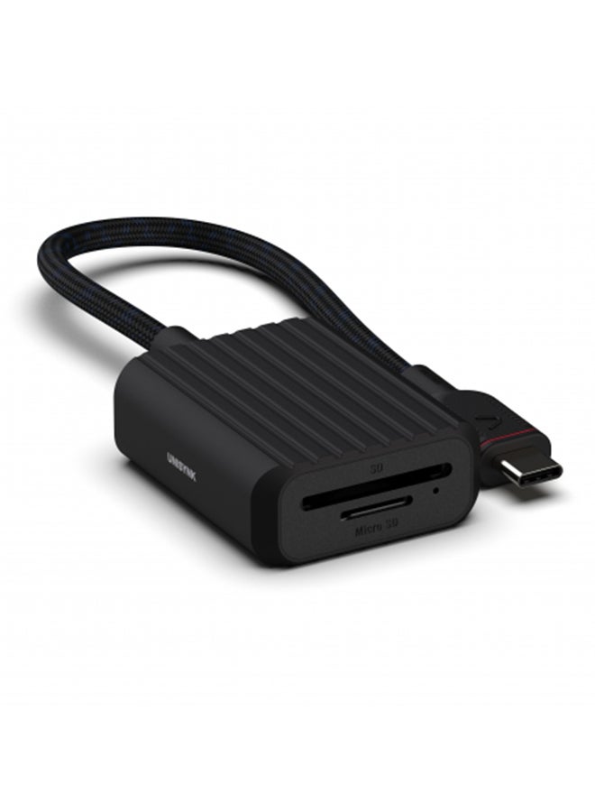 Unisynk USB-C TO CARD ADAPTER SD MICROSD BLACK - Image 1