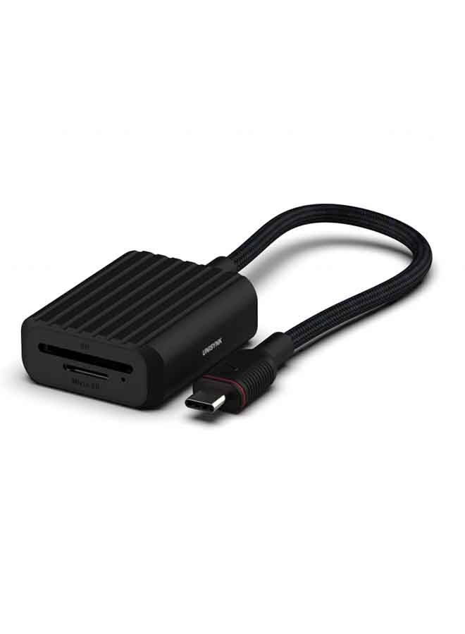 Unisynk USB-C TO CARD ADAPTER SD MICROSD BLACK - Image 3