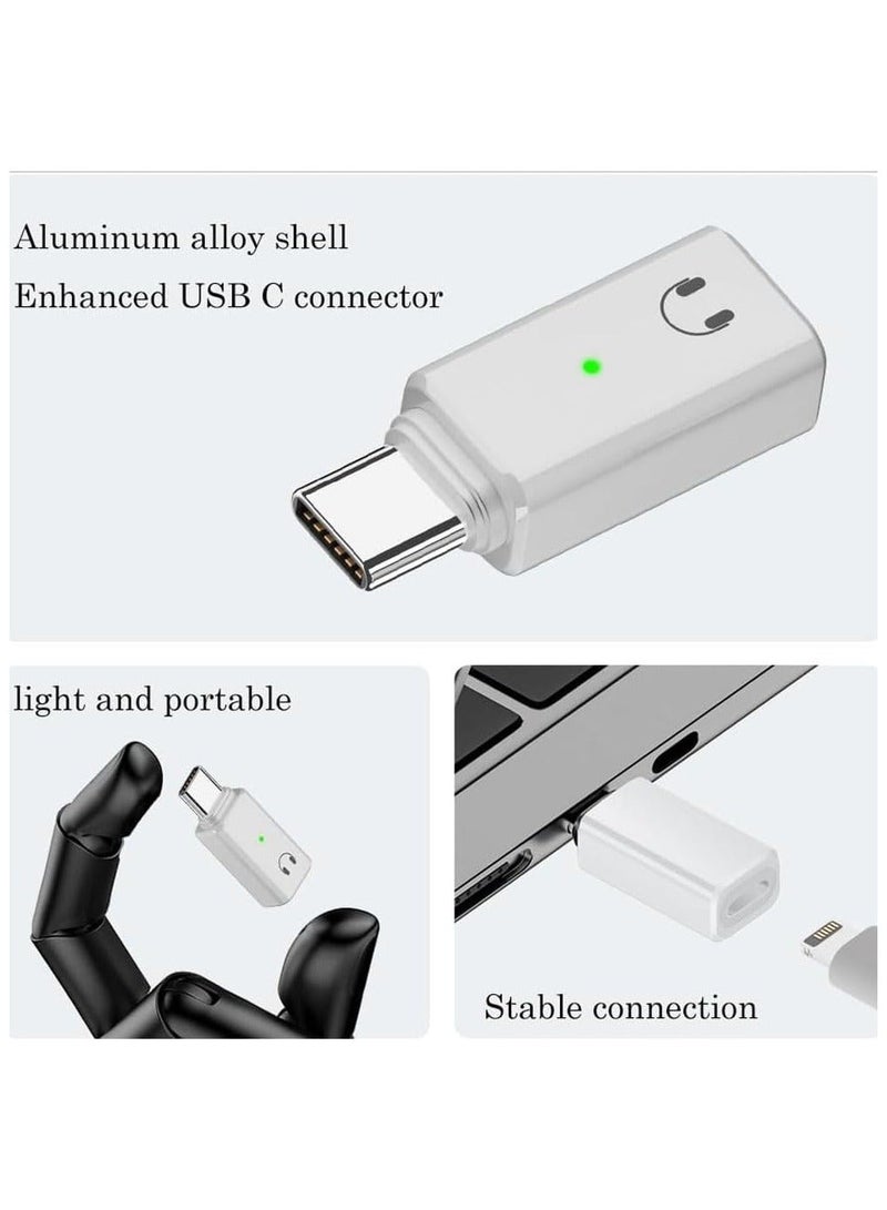 متوافق مع محول الصوت USB C إلى Lightning، محول سماعة الرأس USB C إلى Lightning مع ضوء مؤشر، محول Lightning إلى USB C لسلسلة iPhone 15 وMacBook والمزيد من أجهزة USB-C-B - Image 4