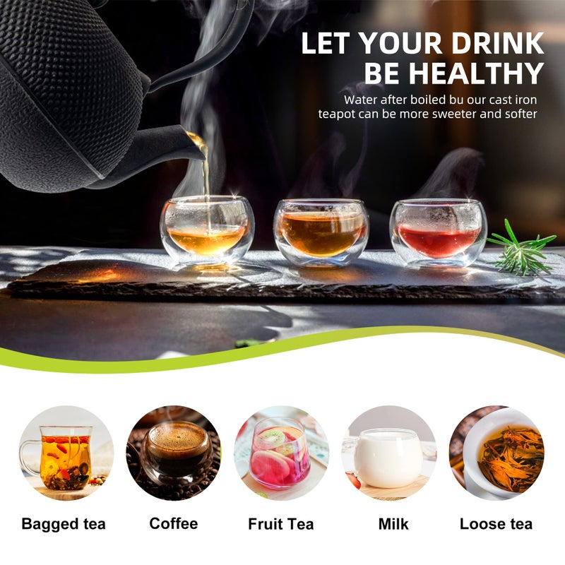 suyika Japanese Tetsubin Tea Kettle Cast Iron Teapot with Stainless Steel Infuser 60 oz/1800 ml - Image 4