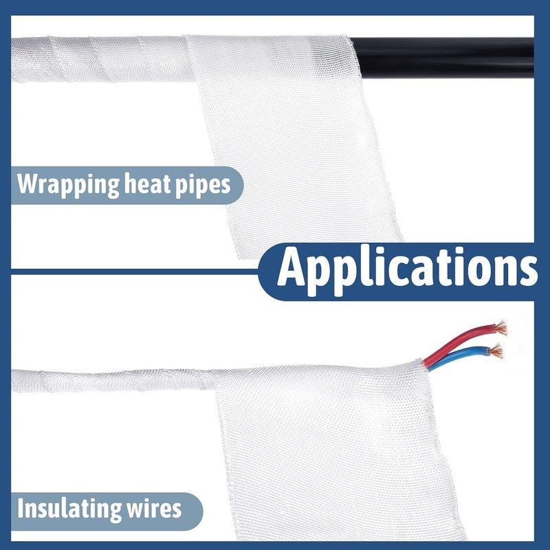 Azonee Fiberglass Cloth Tape (30M X 0.1M), Waterproof Insulation Fabric Roll, Non-Adhesive Mesh Woven Glass Fiber Tape For Boat Repair And Joint Insulation - Image 3