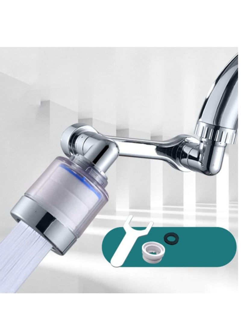 1080 Degree Rotatable Faucet Connection with Water Filter, Multifunctional Faucet Sprayproof Rotatable Bathroom Kitchen Faucet - Image 2