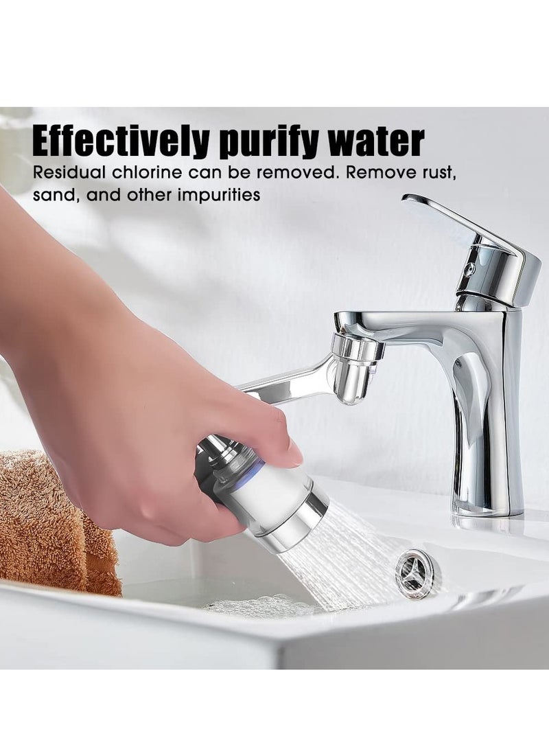 1080 Degree Rotatable Faucet Connection with Water Filter, Multifunctional Faucet Sprayproof Rotatable Bathroom Kitchen Faucet - Image 4