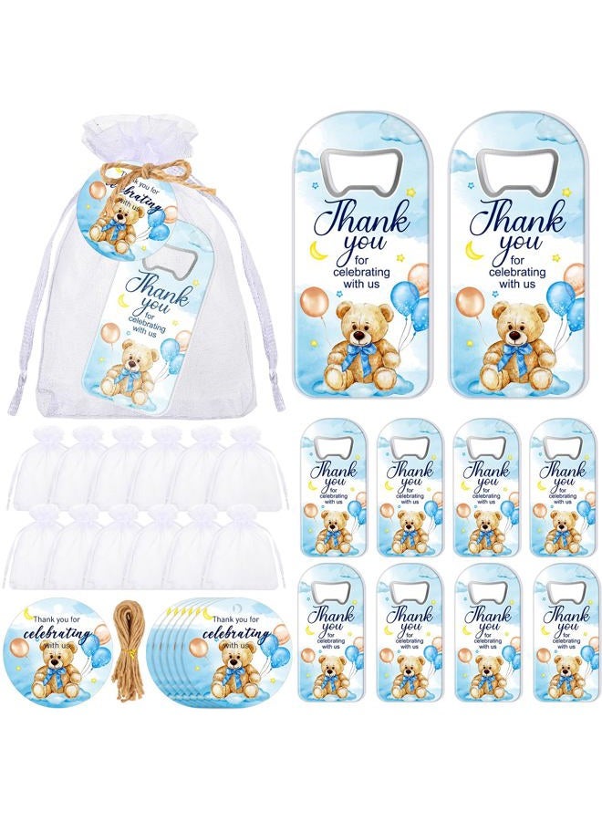 Singhoow 50 Pcs Baby Shower Bottle Opener Bulk Favor for Guests Magnetic Handheld Bottle Opener with Thank You Tags Drawstring Bags for Baby Shower Baptism Souvenir(Bear) - Image 1
