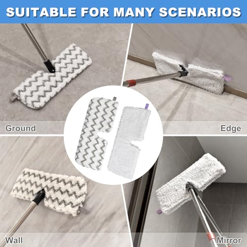 GFRED Microfiber Mops for Floor Cleaning, Dust Flat Flip Mop for Hardwood Floors with 2 Heavy Scrub Mop Pads & 2 Soft Pads and Adjustable 58” Mop Handle, Dual-Action Washable Floor Mops for Wet & Dry Clean - Image 4