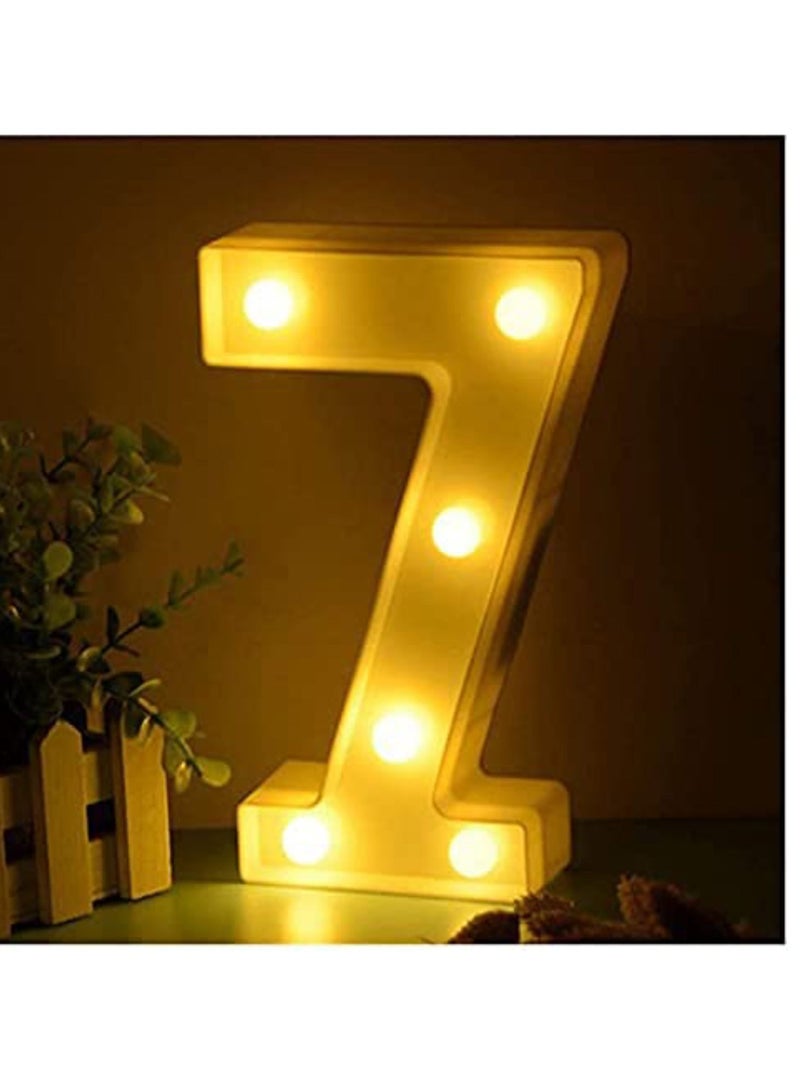 Vitacelli LEDs Numbers Light Standing Sign with Bulbs Night Lamp Warm White 7 - Image 1