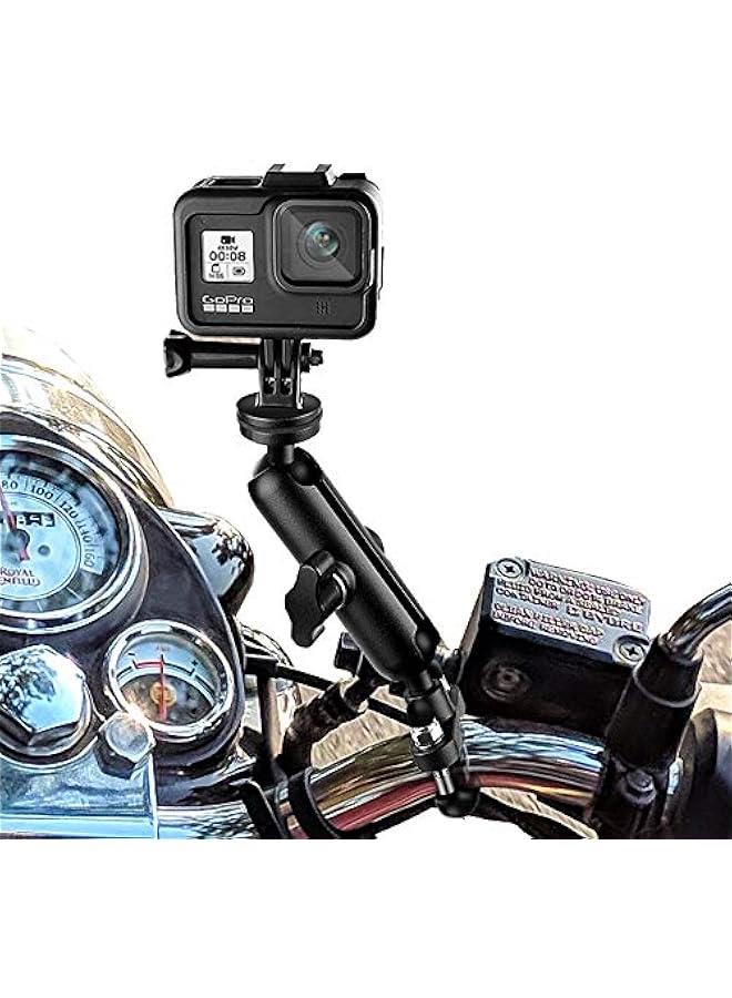Arabest Camera Motorcycle Mount for Gopro Accessories,360 Rotation Metal Action Camera Clamp Holder with 1/4Thread for Moto Bike Bicycle Handlebar, for GoPro Hero 10 9 8 7 6 5 4, SJCAM, Motorcycle Bracke  - Image 1