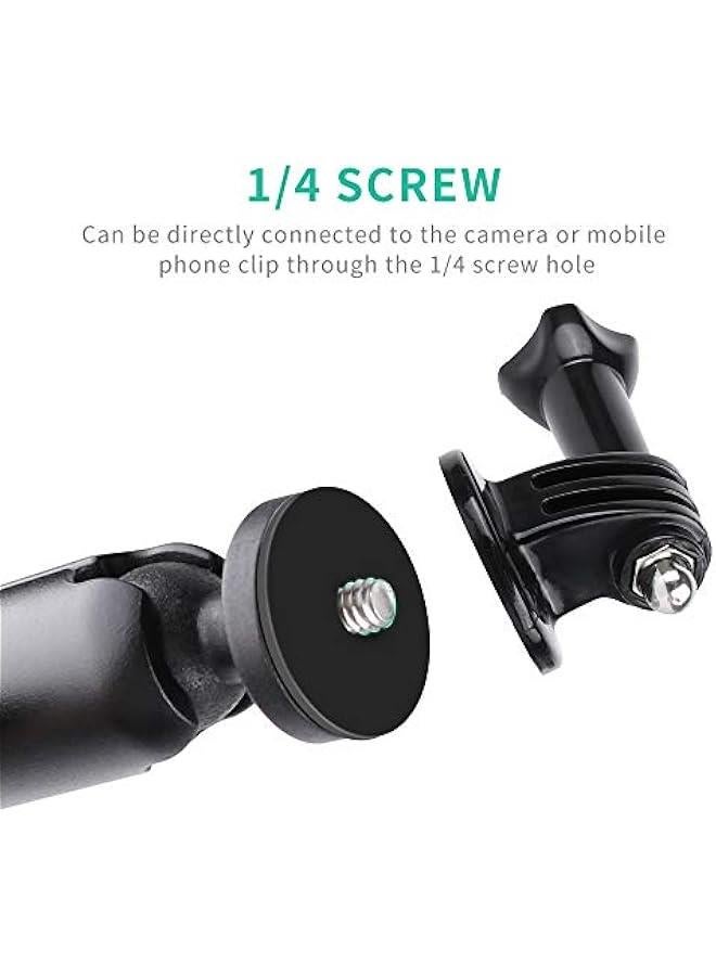 Arabest Camera Motorcycle Mount for Gopro Accessories,360 Rotation Metal Action Camera Clamp Holder with 1/4Thread for Moto Bike Bicycle Handlebar, for GoPro Hero 10 9 8 7 6 5 4, SJCAM, Motorcycle Bracke  - Image 4