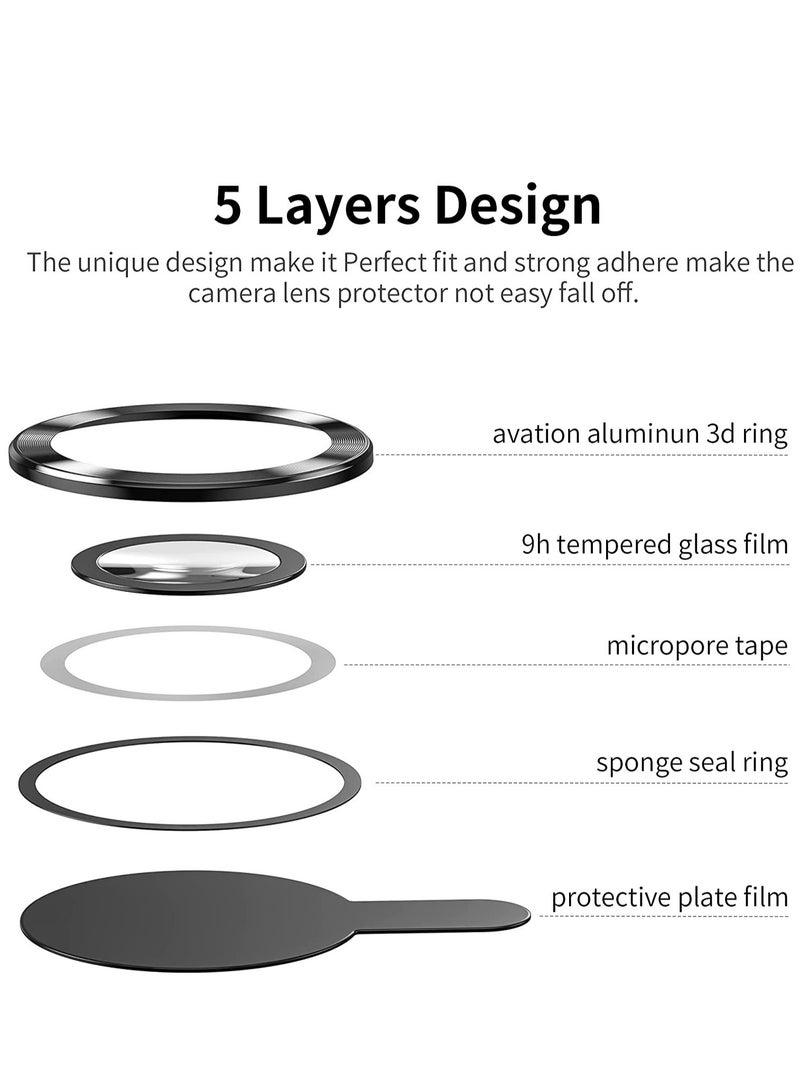 ELTRAZONE iPhone 13 Pro Max (6.7 inch)/ iPhone 13 Pro (6.1 inch) Camera Lens Protector,Anti Scrach HD Tempered Glass Metal Camera Screen Protector - Image 3