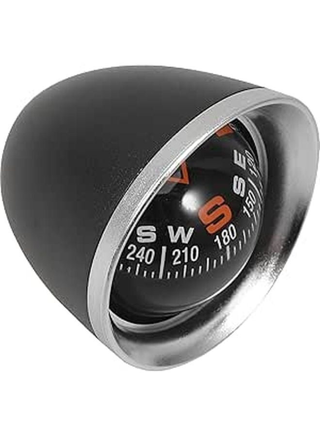 Black Car Dash Mount Compass Ball with Double Sided Adhesive for Vehicle Boat Interior Decoration - Image 1