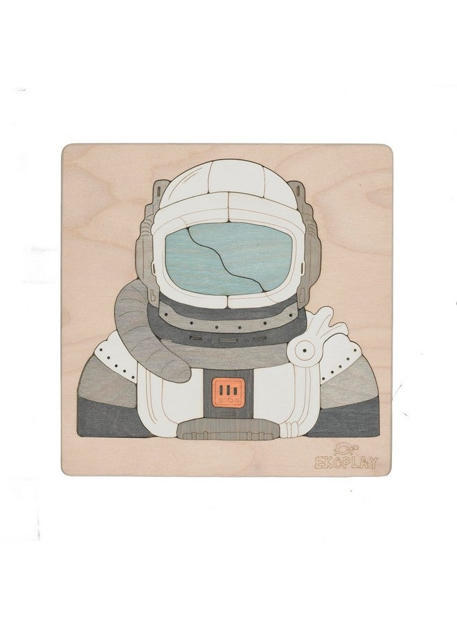 EKOPLAY Astronaut and A Rocket | Man ON The Moon Puzzle for Kids | Multilayered 39 Piece Wooden Jigsaw Puzzle | Learning Educational Toys Gifts for Boys Girls 3 Years and Above. - Image 1