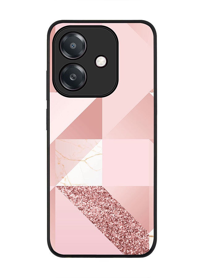 Stylizedd For Oppo A5i Case,Slim fit Camera Protection, Shockproof Thin Phone cover  - Marble Pink Geometric