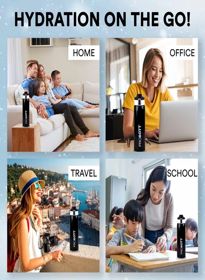 Probott Icon 750 ml Thermosteel Vacuum Insulated Double Walled Thermos Flask 0.75 Litre, Black | Flip Top Cap | Leakproof | Gym | Sports | Office | Home | Kitchen | Travel | Water, Tea, Coffee, Shakes - Image 4