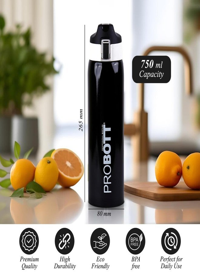 Probott Icon 750 ml Thermosteel Vacuum Insulated Double Walled Thermos Flask 0.75 Litre, Black | Flip Top Cap | Leakproof | Gym | Sports | Office | Home | Kitchen | Travel | Water, Tea, Coffee, Shakes - Image 5