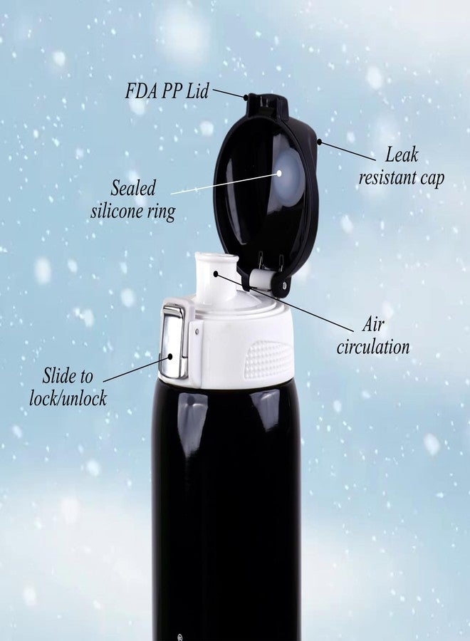 Probott Icon 750 ml Thermosteel Vacuum Insulated Double Walled Thermos Flask 0.75 Litre, Black | Flip Top Cap | Leakproof | Gym | Sports | Office | Home | Kitchen | Travel | Water, Tea, Coffee, Shakes - Image 2