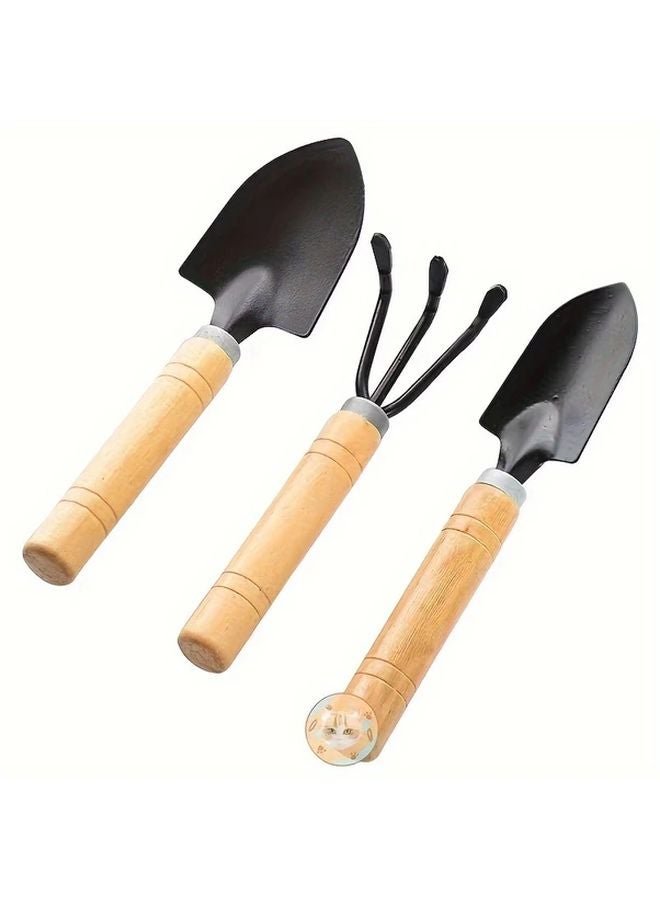 3pcs Ergonomic Gardening Tool Set Durable Shovel Rake Spade For Vegetables Flowers Succulents - Image 4