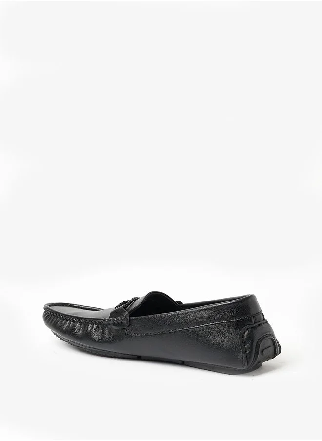 Geoomnii Cian Style Men Synthetic Loafers Slip Ons Black