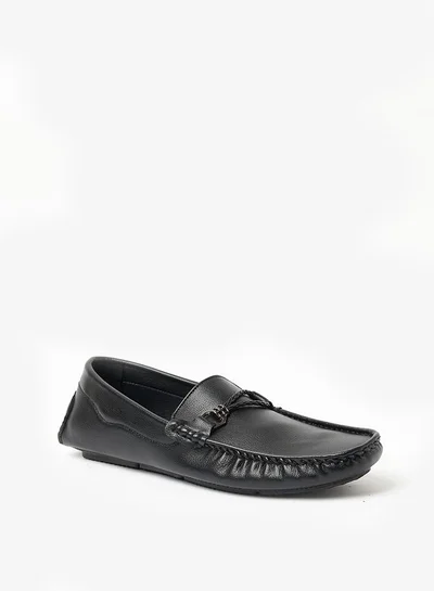 Geoomnii Cian Style Men Synthetic Loafers Slip Ons Black