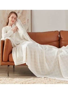 Arabest High Quality Soft Sofa Blanket,off-White ,127*172CM, Nordic Style, Soft And Wrinkle-Resistant Knitting Craftsmanship, Modern And Simple Furniture  - Image 3