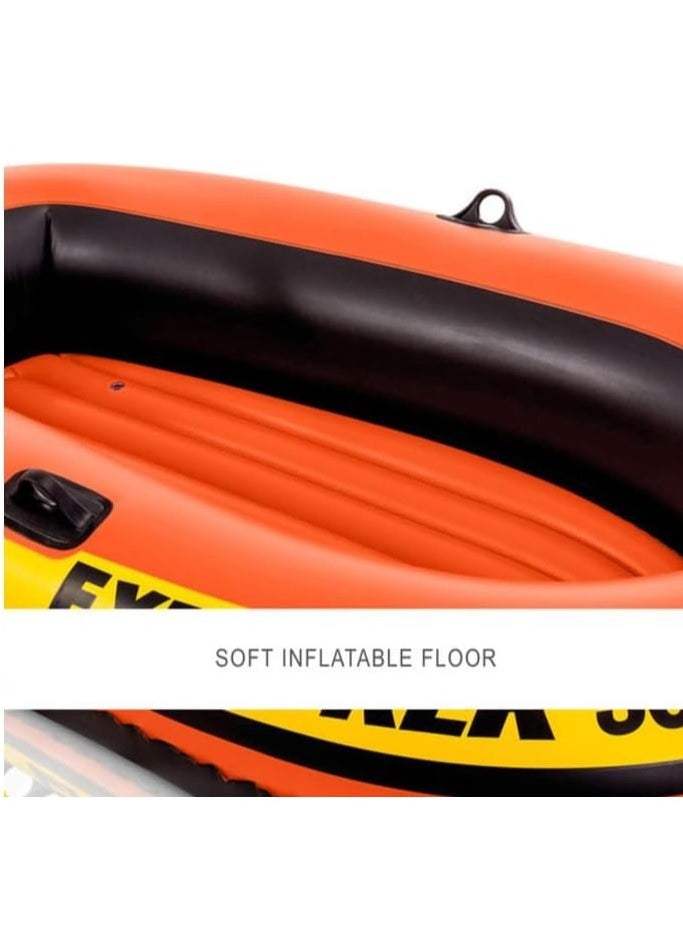 INTEX Inflatable Boat, PVC Portable Inflatable Boat with Air Pump Paddle,Inflatable Kayak 3 Person Inflatable Fishing Kayak Size 211cm*117*41  - Image 3