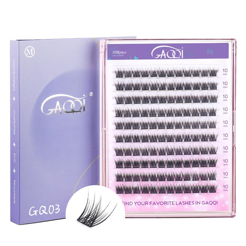 GAQQI Lash Clusters, Eyelash Clusters 120PCS C Curl Individual Lashes, Wispy Cluster Eyelash Extension 10mm Only, Natural Looking Cluster Lashes ï¼ˆGQ03, C Curl, 10mm) - Image 1