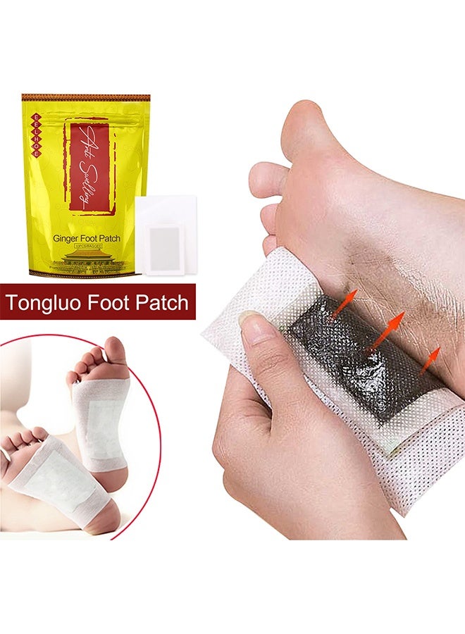 EELHOE Pack of 10 Anti-Swelling Ginger Foot Detox Patches Foot Patches Improve Sleep Quality Weight Loss Weight Loss Patches Health Care - Image 2