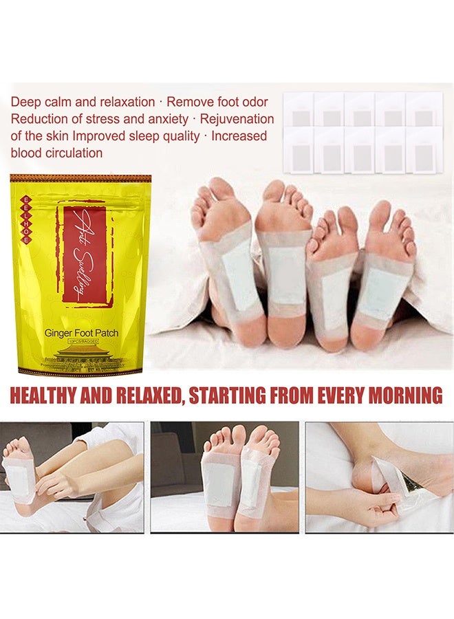 EELHOE Pack of 10 Anti-Swelling Ginger Foot Detox Patches Foot Patches Improve Sleep Quality Weight Loss Weight Loss Patches Health Care - Image 4