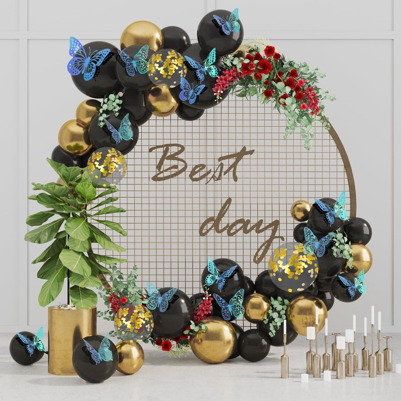 SAOROPEB 3D Butterfly Wall Decor - 48 Pcs, 4 Styles, 3 Sizes - Removable Stickers for Birthday & Party Decorations - Image 2