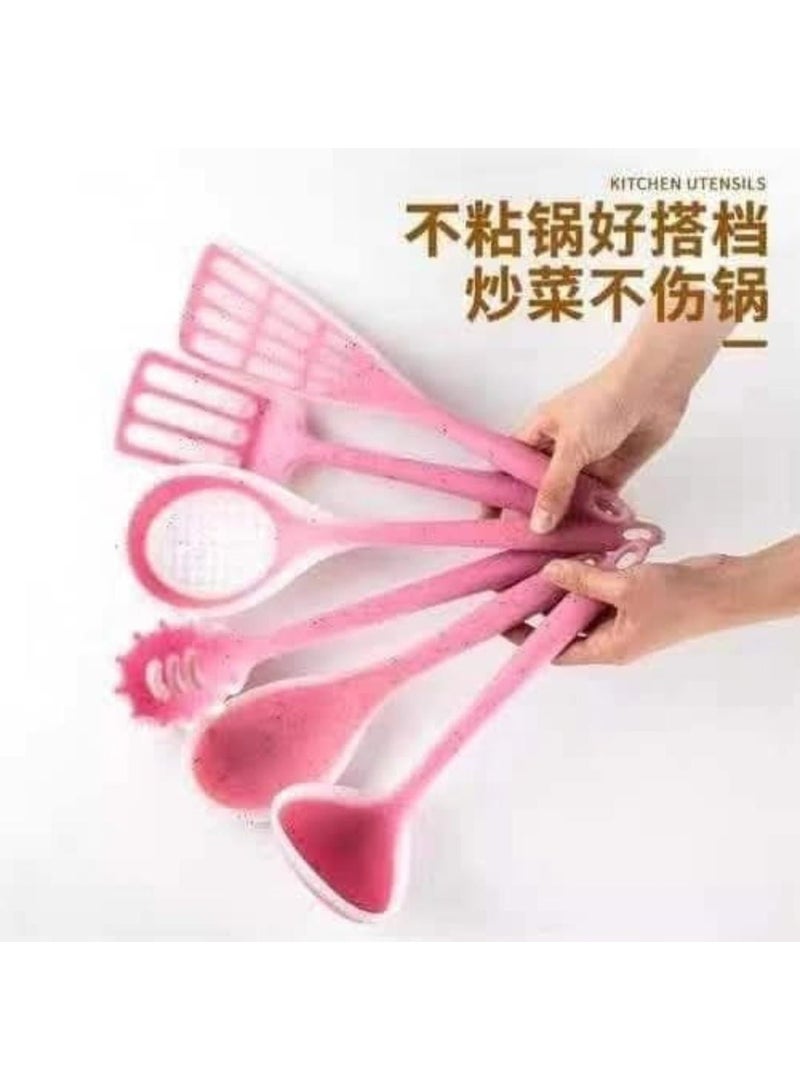 طقم توزيع سيليكون 7 قطع للمطبخ – متعدد الألوان (أسود، وردي، أخضر، موف) – مقاوم للحرارة وسهل التنظيف - Image 2