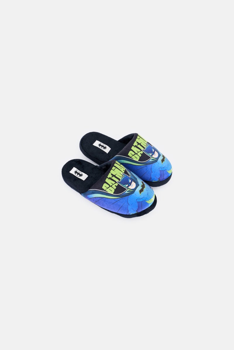 Warner Bros Toddlers Boy Batman Slip On Bedroom Slippers, Multicolor  - Image 2