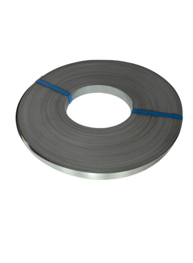 HME 8727 Metallic Stainless Steel PVC Edge Banding – 22mm x 1mm, 100m Roll | Brushed Finish Laminate Furniture Edge Finishing - Image 1