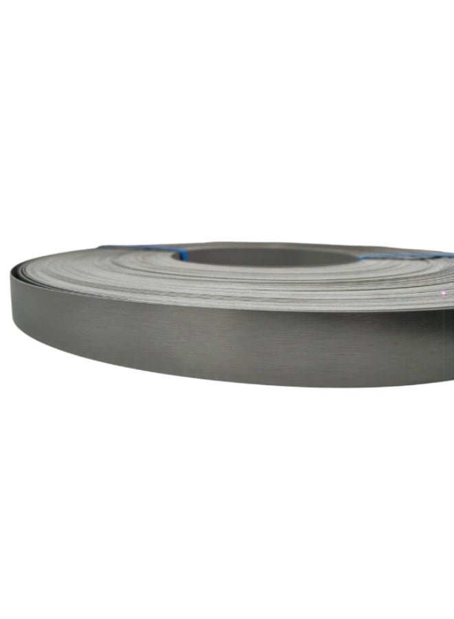 HME 8727 Metallic Stainless Steel PVC Edge Banding – 22mm x 1mm, 100m Roll | Brushed Finish Laminate Furniture Edge Finishing - Image 3