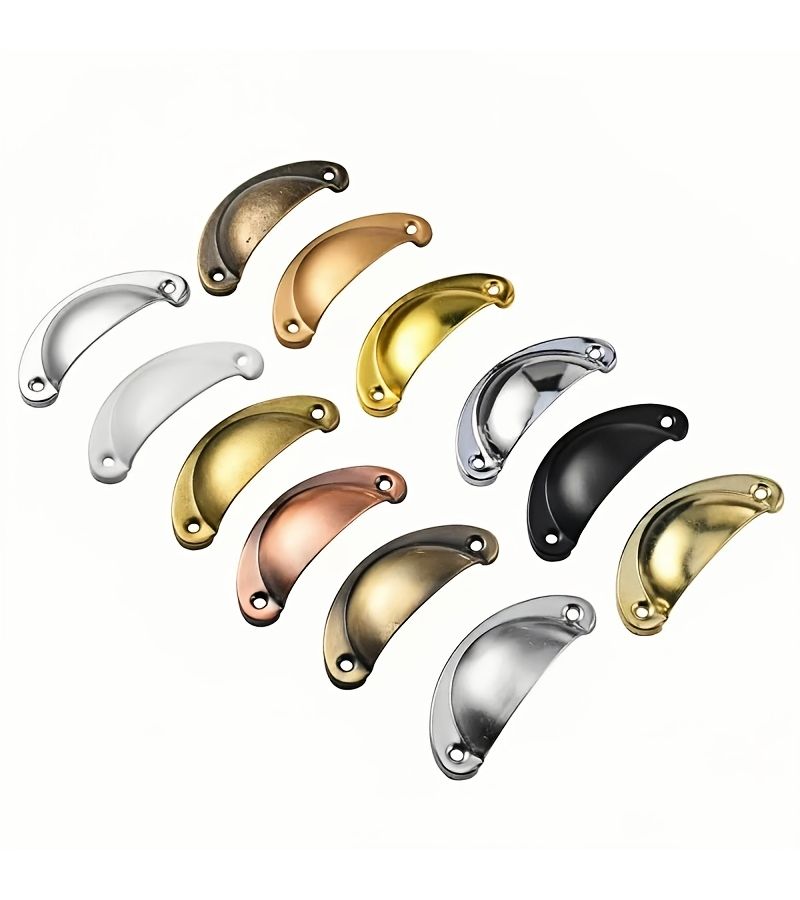 24 Pieces Iron Shell Cup Pulls Set Silvery 8 Handles With 16 Screws Classic Cabinet Hardware Drawer Handles For Kitchen Cabinets Dressers Cupboards Furniture - Image 5