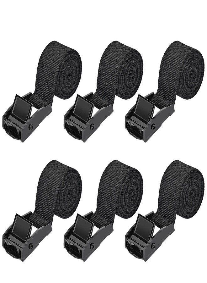 Kshineni Lashing Strap Fastening Strap 1 m x 25 mm Lashing Straps Short Expander with Clamps Tie Down Straps Tension Straps with Clamping Lock (Black) Pack of 6 - Image 1