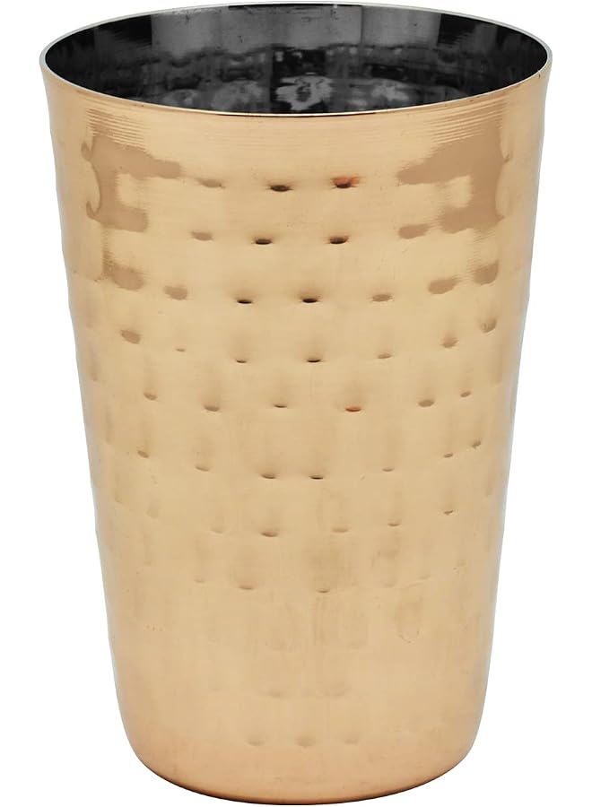 S-TOP Copper Coated Beaded Glass, Brown, 8 cm, TCG005, Mocktail Glass , Water Glass , Juice Glass - Image 1