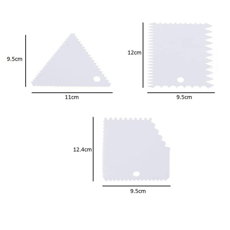 SYGA Set of 3 Cake Smoother Scrapper for Cake Decoration - Image 3