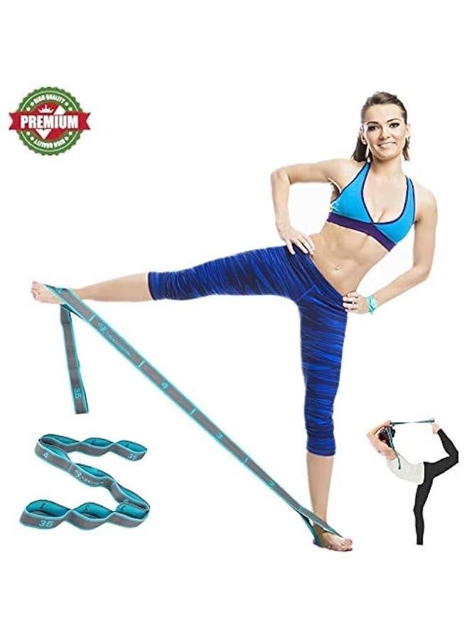 Generic Latest elastic adjustable stretching straps hamstring stretcher device pilates equipment for home workouts elastic exercise band leg exercise equipment yoga equipment for home workouts-9 Loops  - Image 3