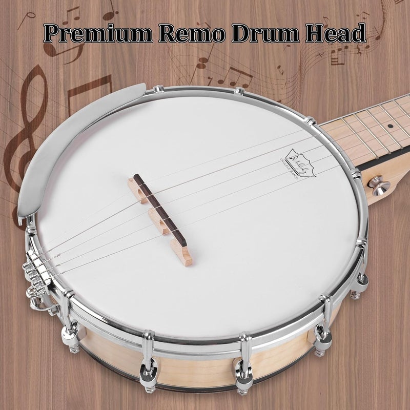 Mulucky 5 String Banjo Mini - 26 Inch Travel Banjo Maple, Closed Solid Back Beginner Kit With Gig Bag Tuner Picks Strings Strap - B805 - Image 2