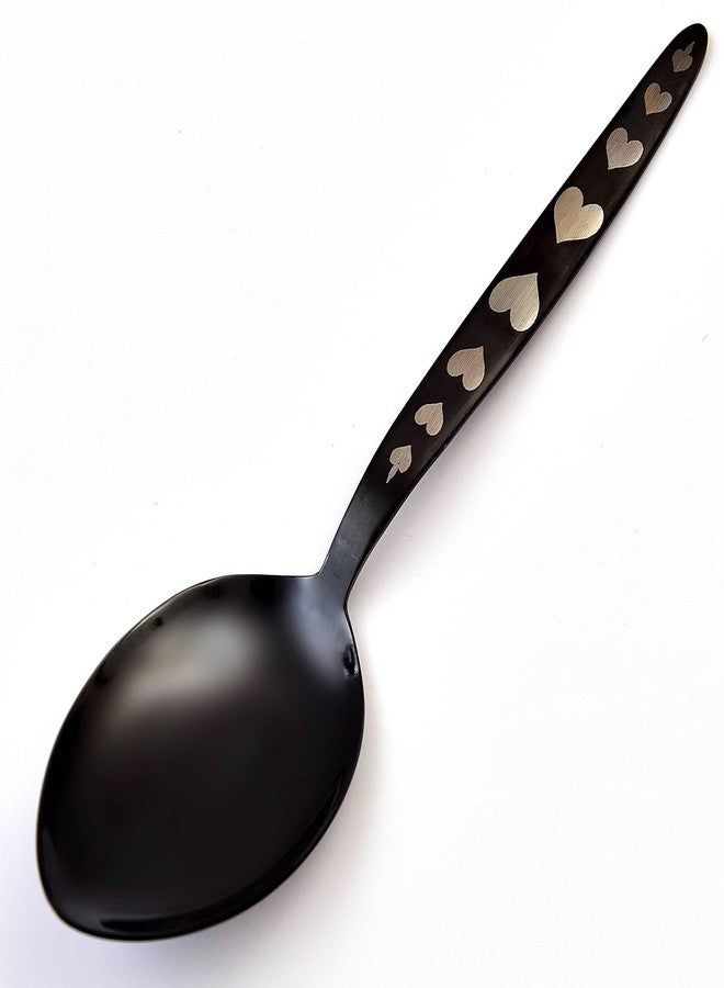BNAZIND Kunz Shiny Black Spoon | 18/10 Stainless Steel Plating 9 Inch Basting Quenelle Chef Cooking Utensils Spoon - Image 3