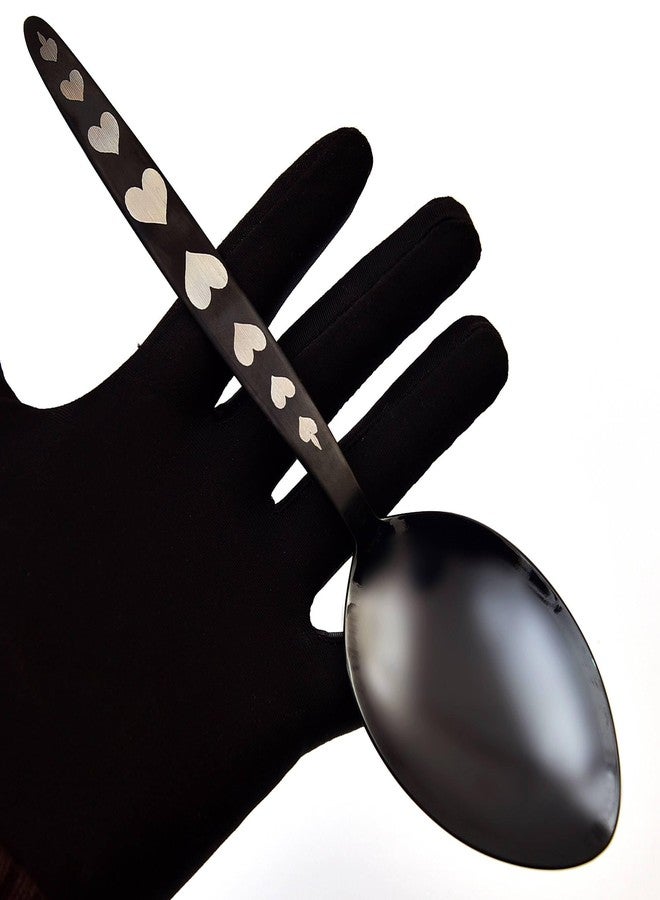 BNAZIND Kunz Shiny Black Spoon | 18/10 Stainless Steel Plating 9 Inch Basting Quenelle Chef Cooking Utensils Spoon - Image 4