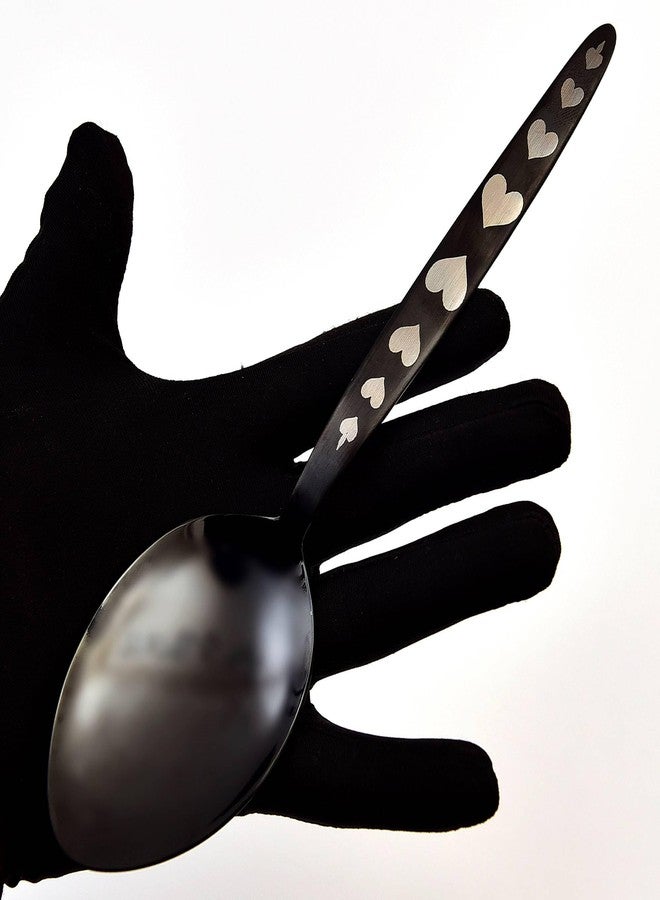 BNAZIND Kunz Shiny Black Spoon | 18/10 Stainless Steel Plating 9 Inch Basting Quenelle Chef Cooking Utensils Spoon - Image 5